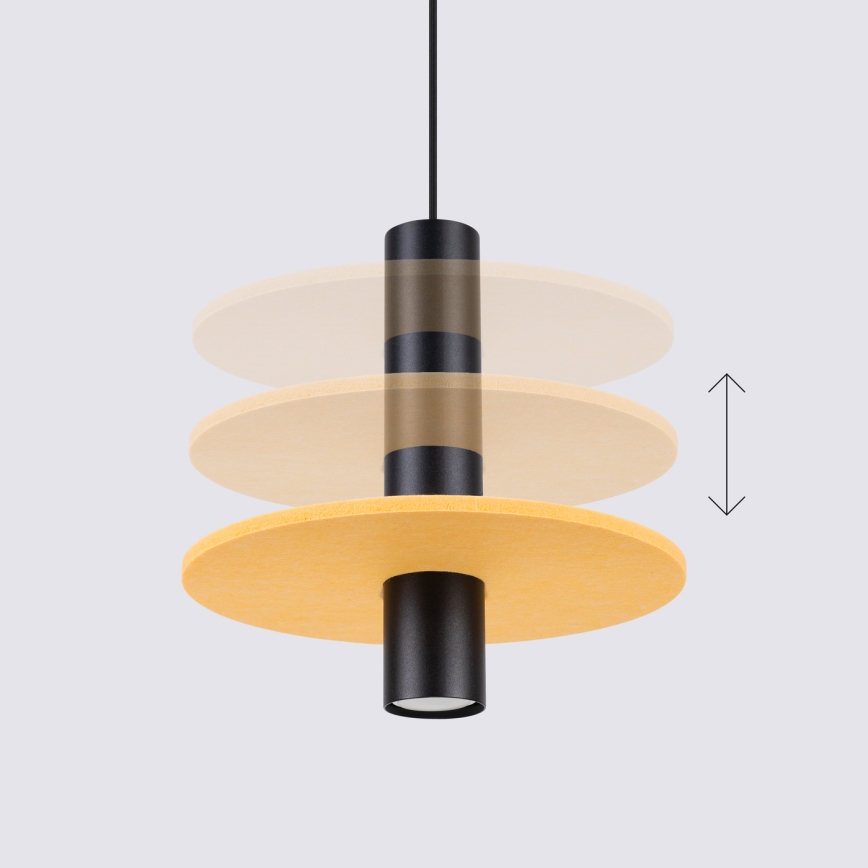 PELTA Cable Pendant Light, 1x GU10/10W/230V — Black/Yellow