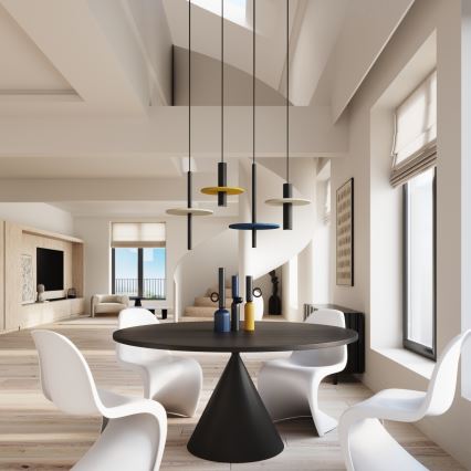 Cable-hung pendant PELTA 1xGU10/10W/230V black/blue