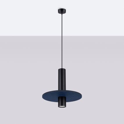 Cable-hung pendant PELTA 1xGU10/10W/230V black/blue