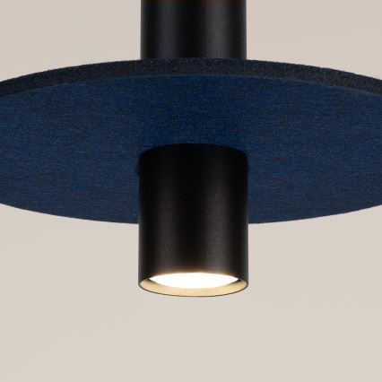 Cable-hung pendant PELTA 1xGU10/10W/230V black/blue