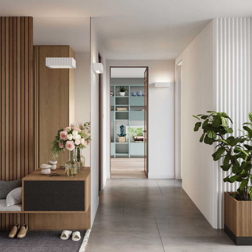 RIGATA Wall Light 1x E27/15W/230V, Ceramic/White