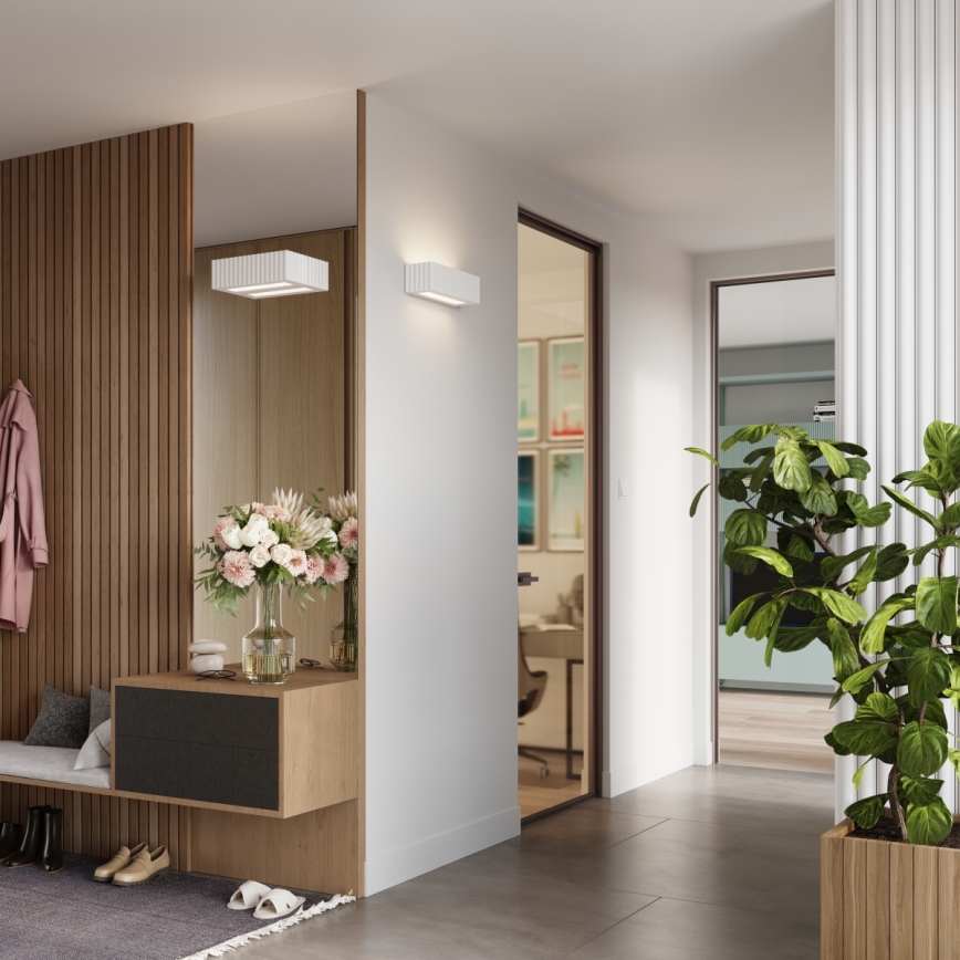 RIGATA Wall Light 1x E27/15W/230V, Ceramic/White