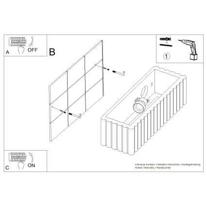 RIGATA Wall Light 1x E27/15W/230V, Ceramic/White