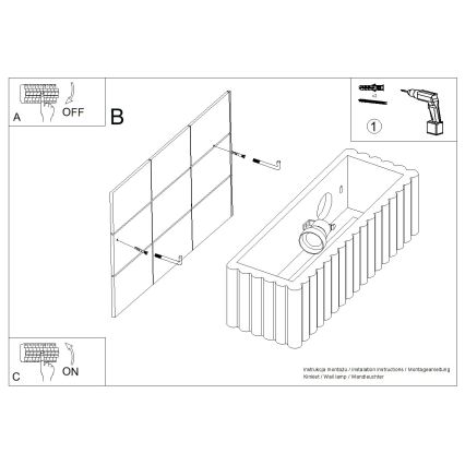 RIGATA Wall Light 1xE27/15W/230V Ceramic/Blue