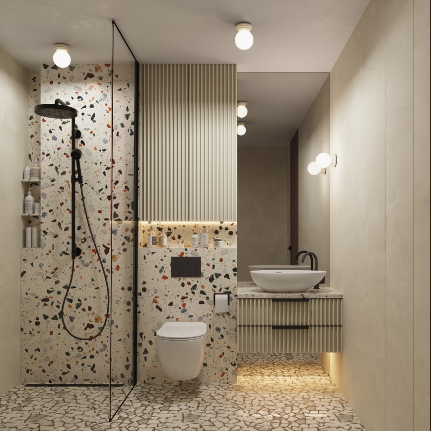 Bathroom wall light ZORI 1xG9/8W/230V IP44 beige