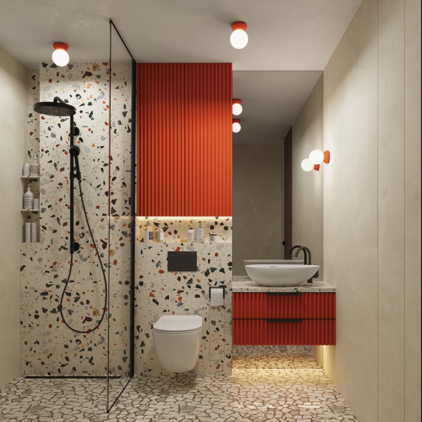 ZORI Bathroom Wall Light 1xG9/8W/230V IP44, Pink