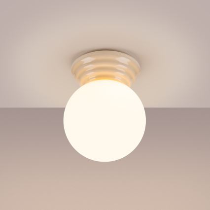 ZORI bathroom ceiling light 1xG9/8W/230V, Ø 12 cm, IP44, beige