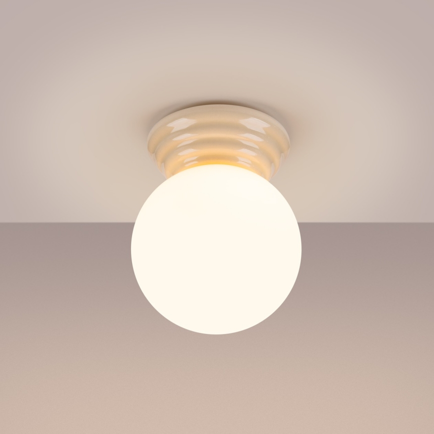 ZORI bathroom ceiling light 1xG9/8W/230V, Ø 12 cm, IP44, beige