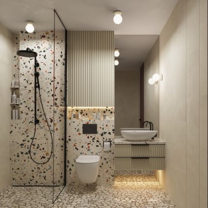 ZORI bathroom ceiling light 1xG9/8W/230V, Ø 12 cm, IP44, beige