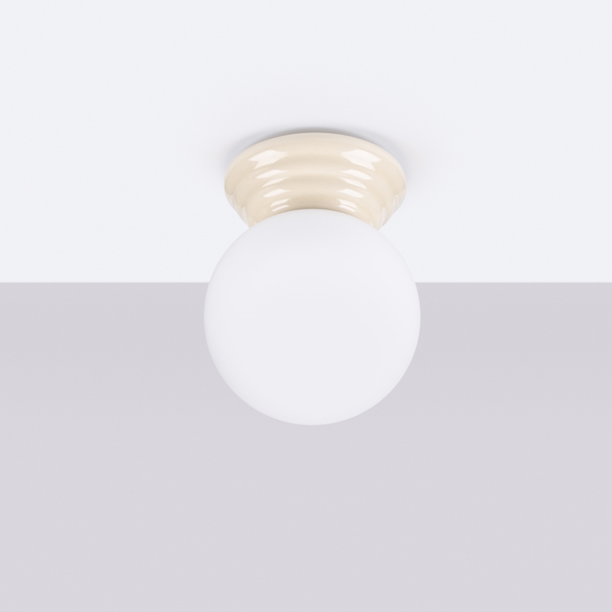 ZORI bathroom ceiling light 1xG9/8W/230V, Ø 12 cm, IP44, beige