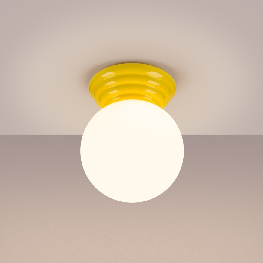 ZORI bathroom ceiling light 1xG9/8W/230V Ø 12 cm IP44 yellow