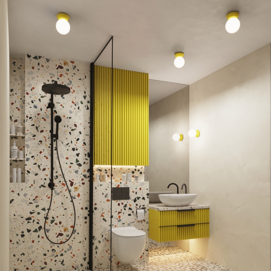 ZORI bathroom ceiling light 1xG9/8W/230V Ø 12 cm IP44 yellow