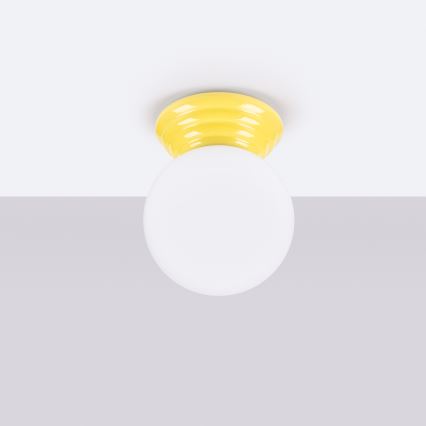 ZORI bathroom ceiling light 1xG9/8W/230V Ø 12 cm IP44 yellow