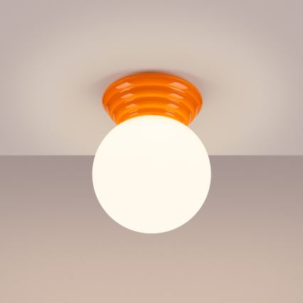 Bathroom ceiling light ZORI 1xG9/8W/230V Ø 12 cm IP44 orange