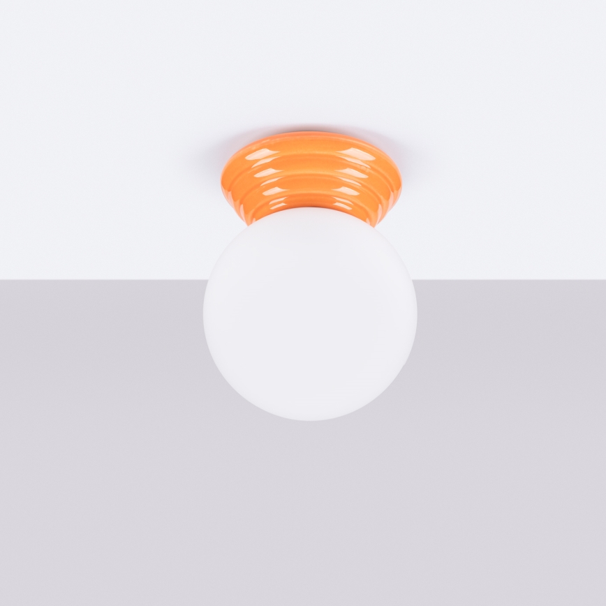 Bathroom ceiling light ZORI 1xG9/8W/230V Ø 12 cm IP44 orange