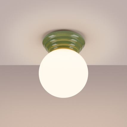 Bathroom ceiling light ZORI 1xG9/8W/230V Ø 12 cm IP44 green