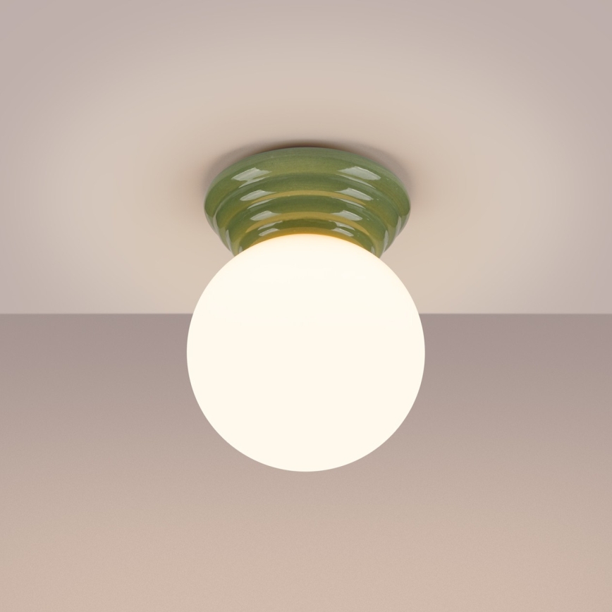 Bathroom ceiling light ZORI 1xG9/8W/230V Ø 12 cm IP44 green