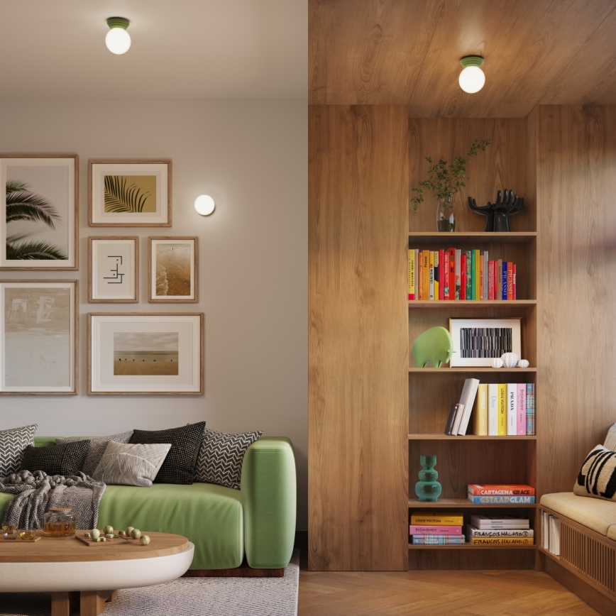 Bathroom ceiling light ZORI 1xG9/8W/230V Ø 12 cm IP44 green