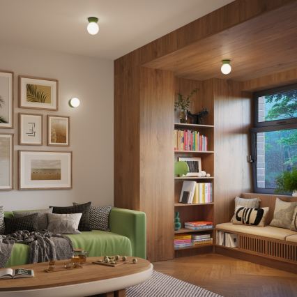 Bathroom ceiling light ZORI 1xG9/8W/230V Ø 12 cm IP44 green