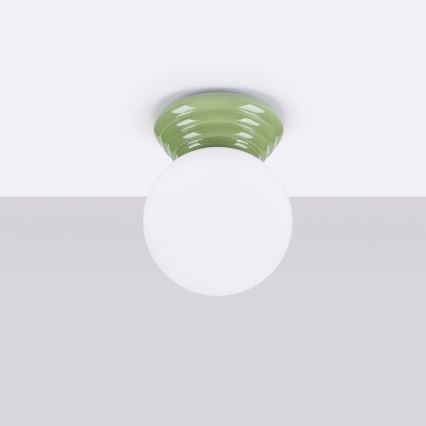Bathroom ceiling light ZORI 1xG9/8W/230V Ø 12 cm IP44 green