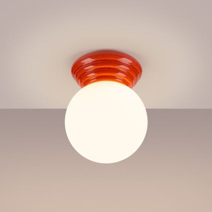 Bathroom ceiling light ZORI 1xG9/8W/230V Ø 12 cm IP44 pink