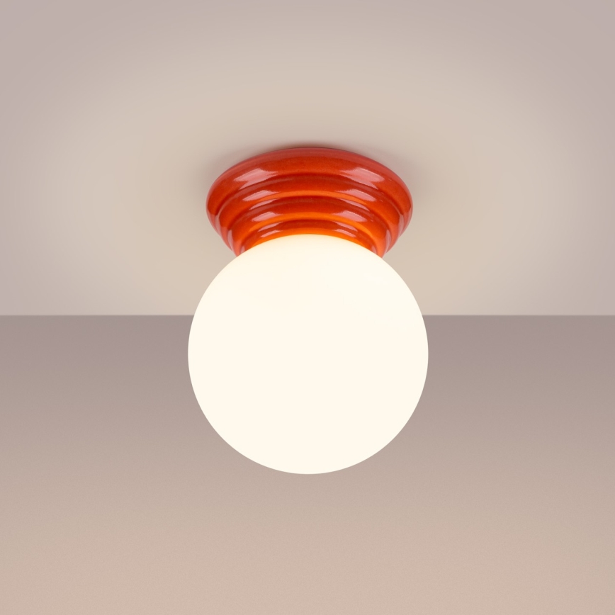 Bathroom ceiling light ZORI 1xG9/8W/230V Ø 12 cm IP44 pink