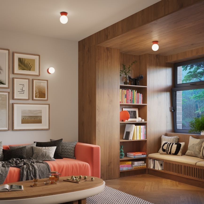 Bathroom ceiling light ZORI 1xG9/8W/230V Ø 12 cm IP44 pink