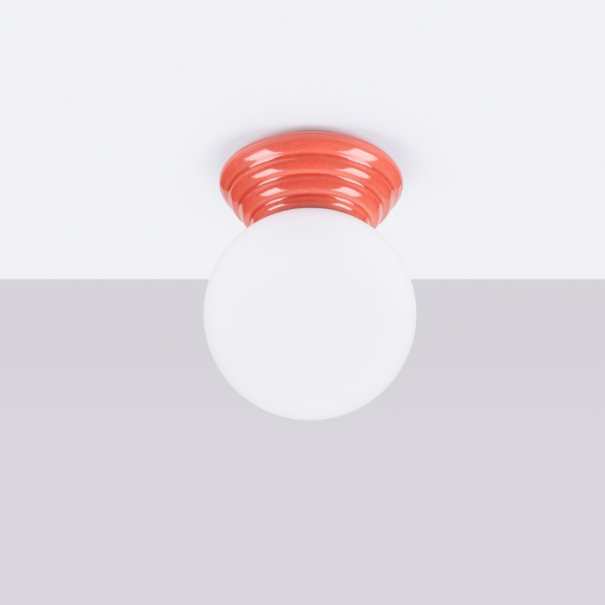 Bathroom ceiling light ZORI 1xG9/8W/230V Ø 12 cm IP44 pink