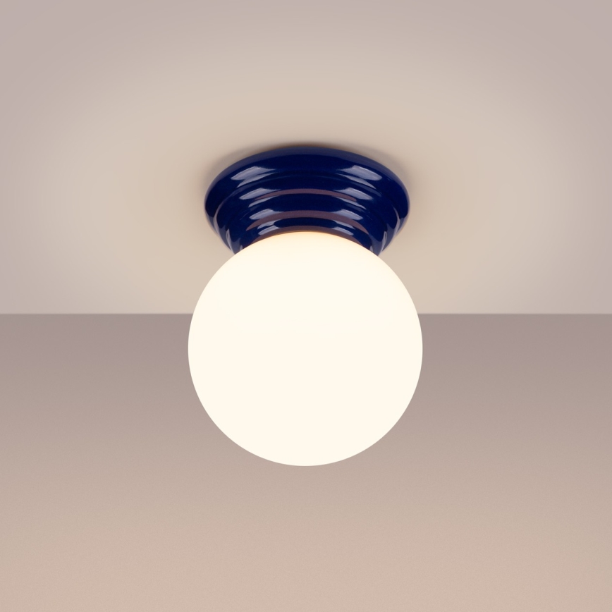 Bathroom ceiling light ZORI 1xG9/8W/230V Ø 12 cm IP44 blue