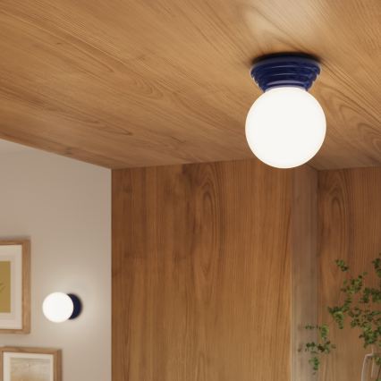 Bathroom ceiling light ZORI 1xG9/8W/230V Ø 12 cm IP44 blue