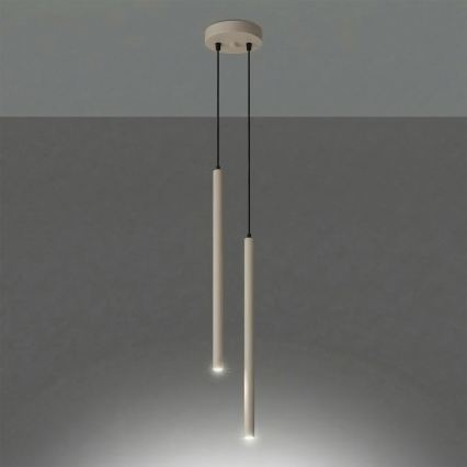 PASTELO cable-suspended pendant light 2x G9/8W/230V, taupe