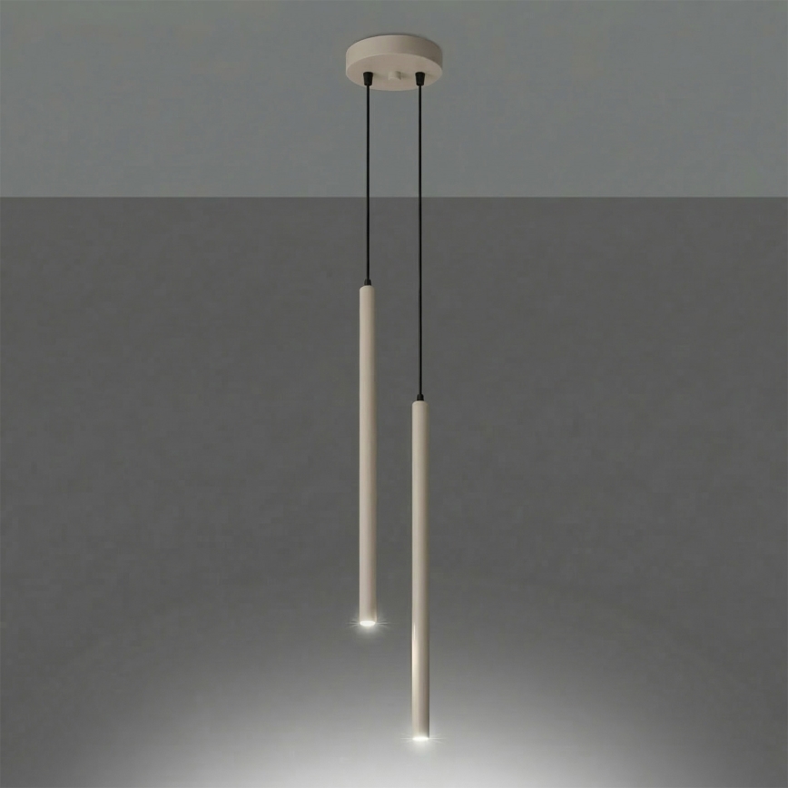 PASTELO cable-suspended pendant light 2x G9/8W/230V, taupe