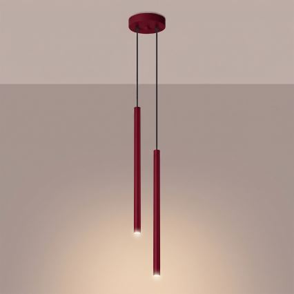 PASTELO cable pendant light, 2xG9/8W/230V, red