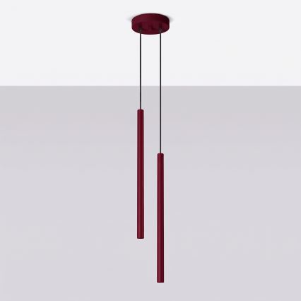PASTELO cable pendant light, 2xG9/8W/230V, red