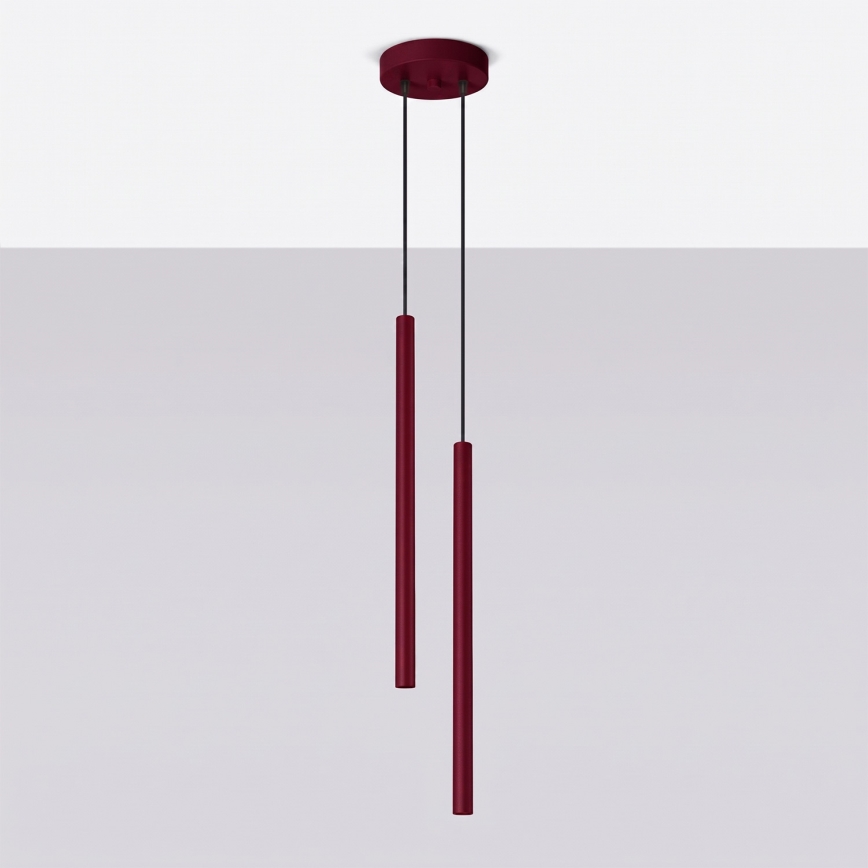 PASTELO cable pendant light, 2xG9/8W/230V, red