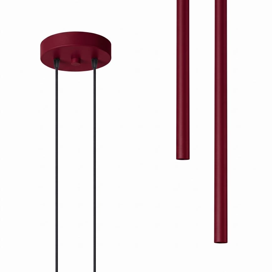 PASTELO cable pendant light, 2xG9/8W/230V, red