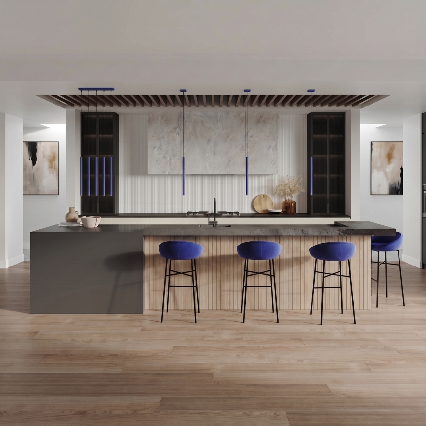 PASTELO cable-hung pendant light 1xG9/8W/230V blue