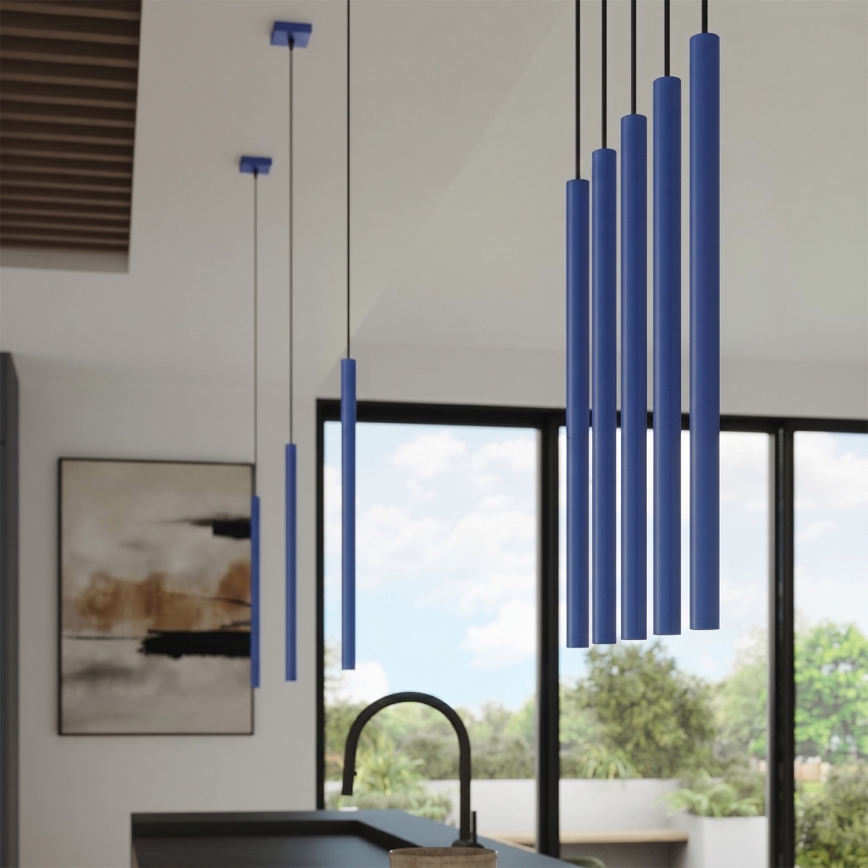 PASTELO cable-hung pendant light 1xG9/8W/230V blue