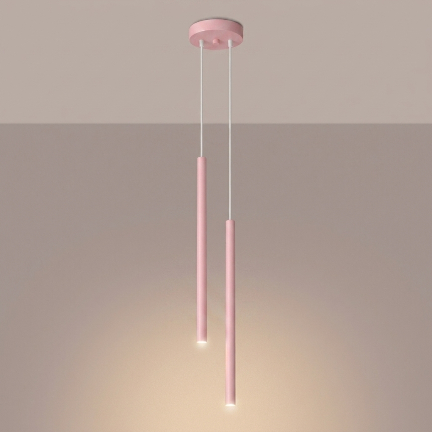 PASTELO cable pendant 2xG9/8W/230V pink
