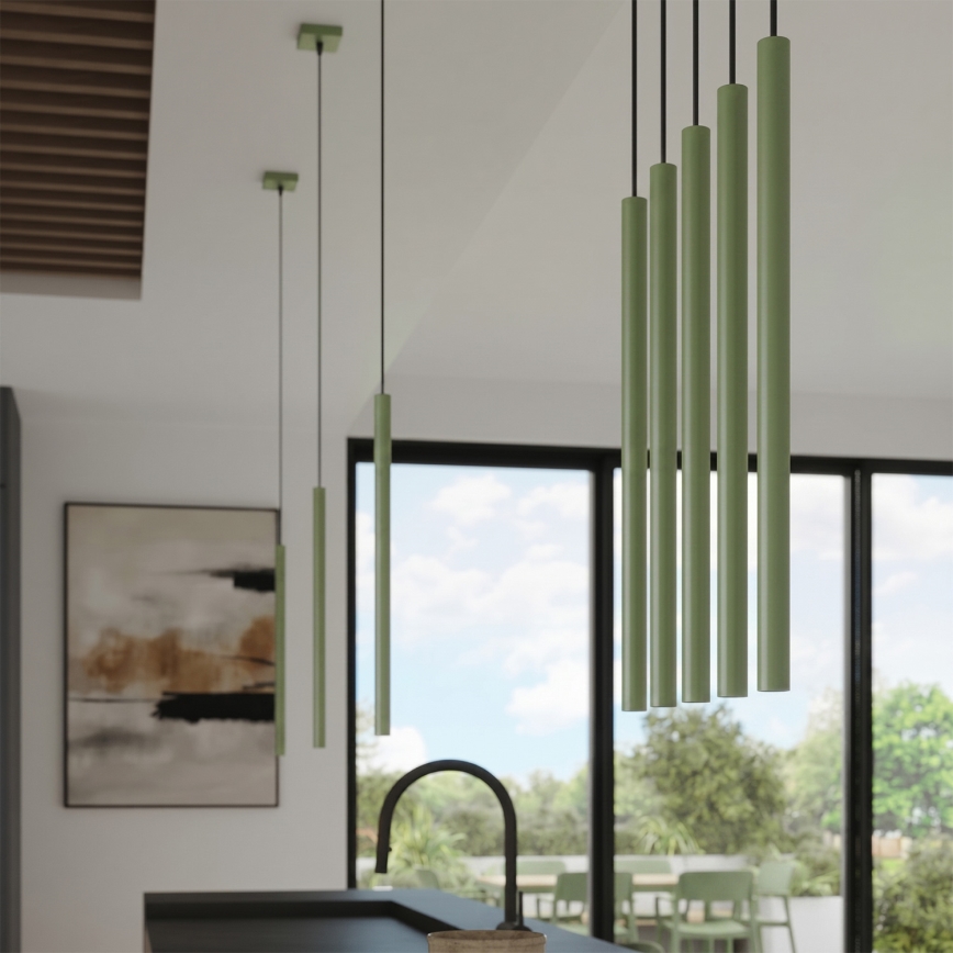 PASTELO cable-suspended pendant light 1xG9/8W/230V green