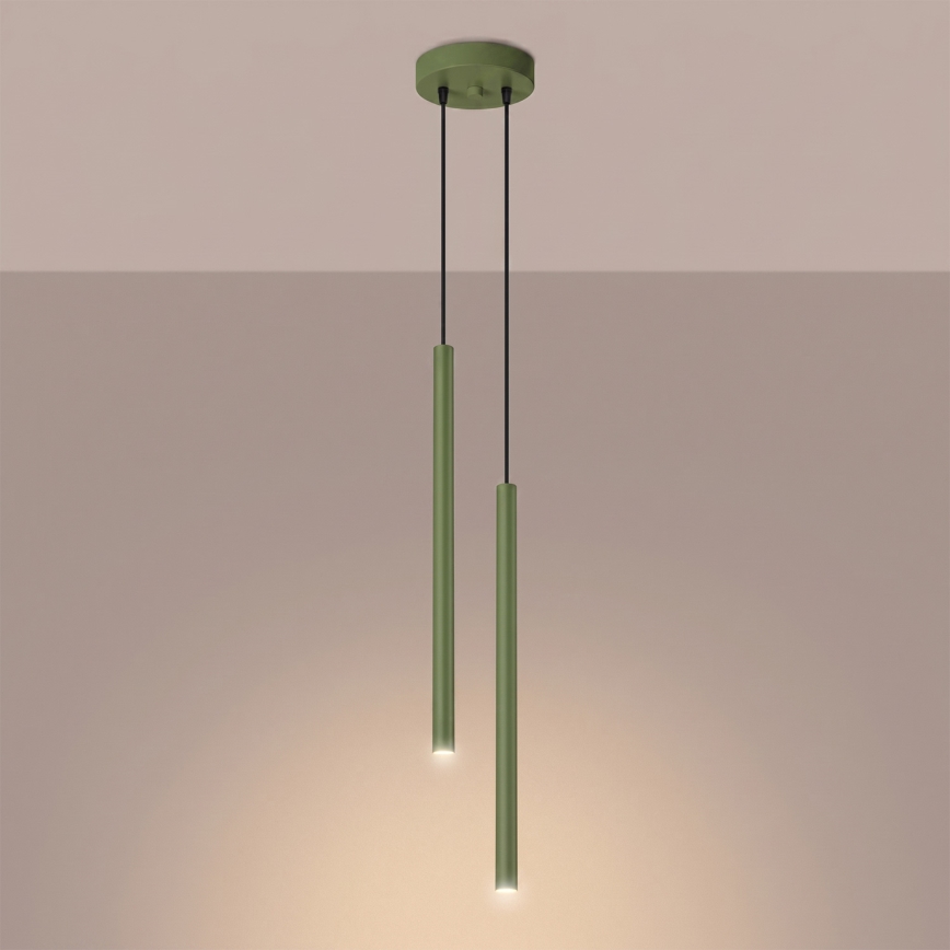 PASTELO cable pendant light 2x G9/8W/230V green