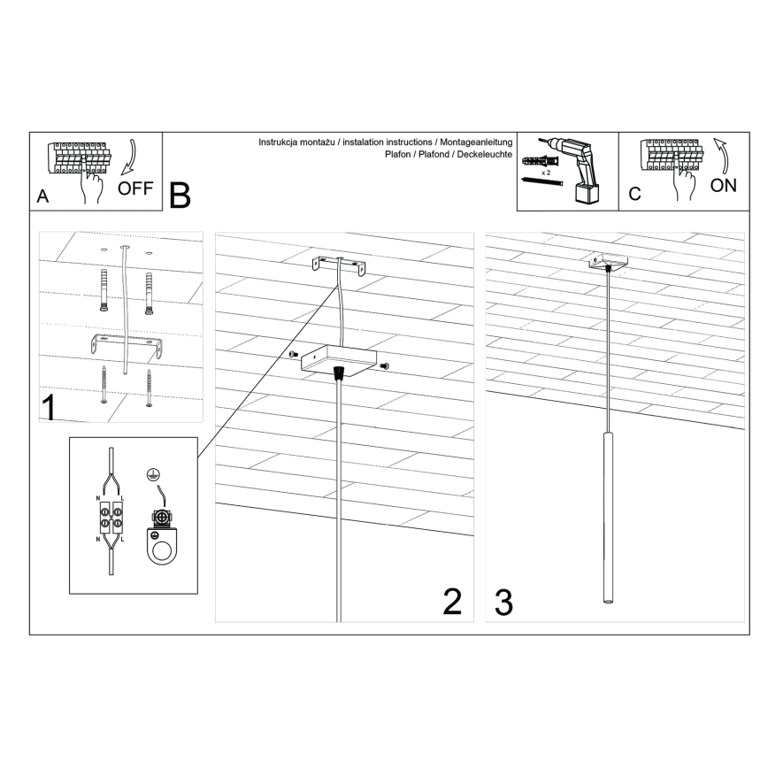PASTELO Cable Pendant Lamp 1xG9/8W/230V Red