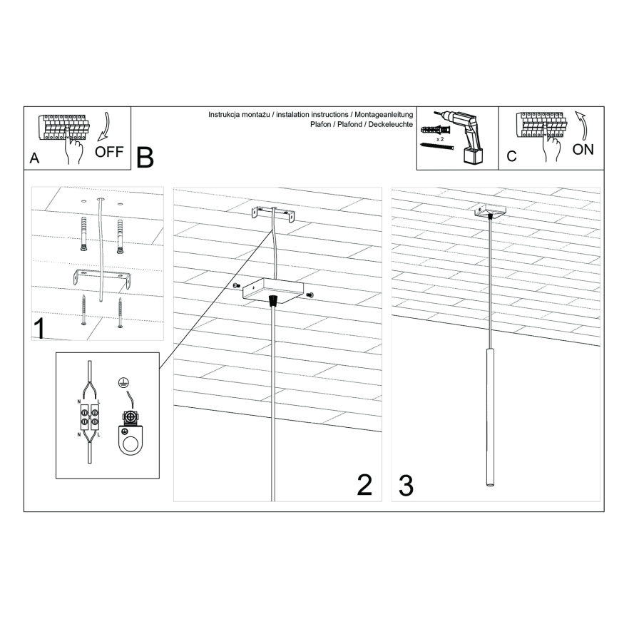 PASTELO cable pendant light 1xG9/8W/230V brown