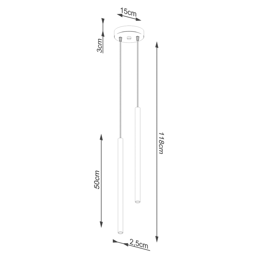 PASTELO cable pendant lamp 2xG9/8W/230V, brown