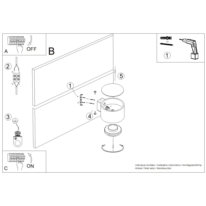MODO Wall Lamp 1xGX53/10W/230V Yellow