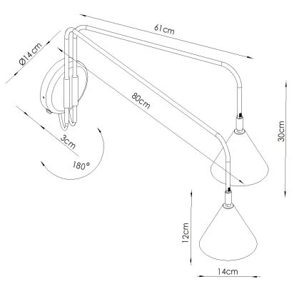 NOX Wall Light 2x E14/10W/230V Cream