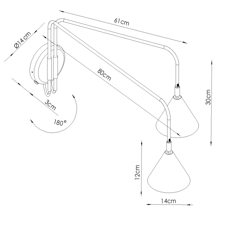 NOX Wall Light 2x E14/10W/230V Cream