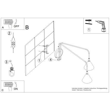 NOX Wall Light 2x E14/10W/230V Cream