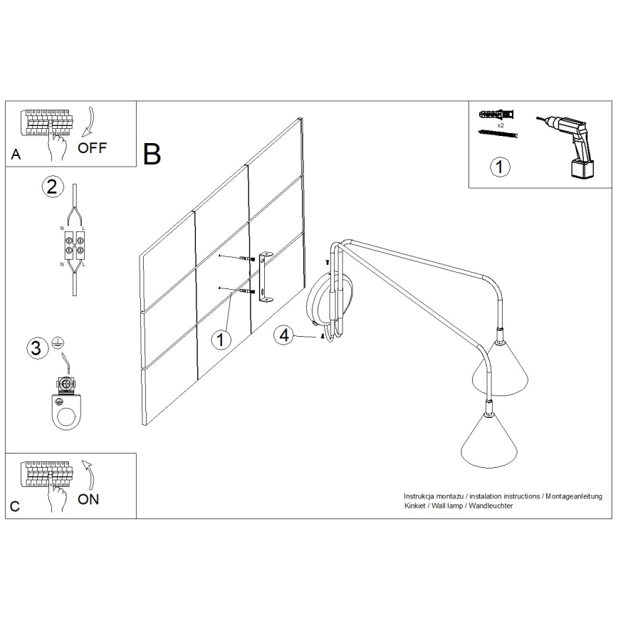 NOX Wall Light 2x E14/10W/230V Cream