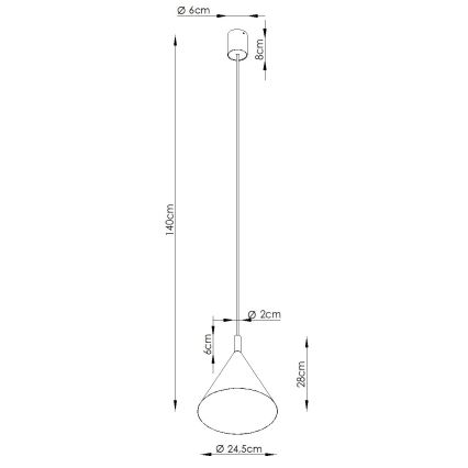 NOX cable-hung pendant 1xE27/15W/230V cream